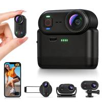 4K30FPS Mini Body Action Camera, Thumb Size, Magnetic Wearable, Clip-on, 33FT/10M Waterproof, 360min Endurance, 64GB Built-in Storage, Hands-FreePOVs for Cycling, Vlogging, Kentfaith