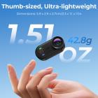 4K30FPS Mini Body Action Kamera, Tommelfinger Størrelse, Magnetisk Wearable, Clip-on, 33FT / 10M Vandtæt, 360min Udholdenhed, 64GB Indbygget Opbevaring, Hands-FreePOVs til Cykling, Vlogging, KentFaith
