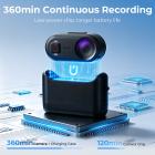 4K30FPS Mini Body Action Kamera, Tommelfinger Størrelse, Magnetisk Wearable, Clip-on, 33FT / 10M Vandtæt, 360min Udholdenhed, 64GB Indbygget Opbevaring, Hands-FreePOVs til Cykling, Vlogging, KentFaith
