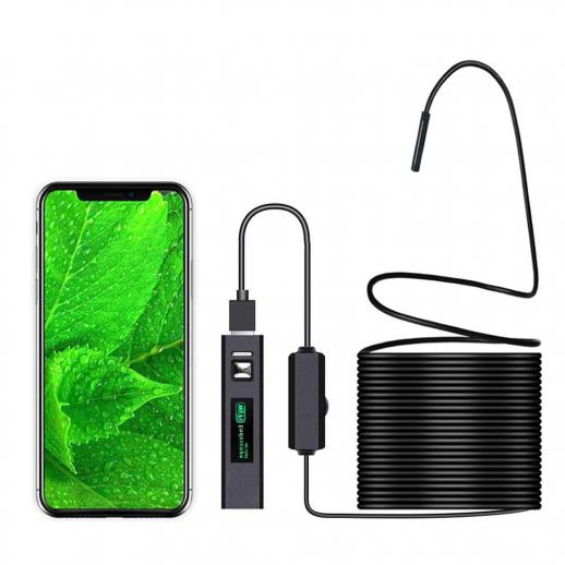 Wireless WiFi Endoscope, Near Focus 1200P HD Endoscope, IP68 Waterproof,  with 8 Adjustable Leds and 5M Semi-Rigid Cable, Suitable for iOS, Android -  KENTFAITH