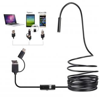 20m Endoscope Camera 8mm Usb Endoscopic 720p Hd Underwater Camera Ip67  Waterproof Borescope For Android Pc Pipe Car Inspection-hard Cable-14.2mm