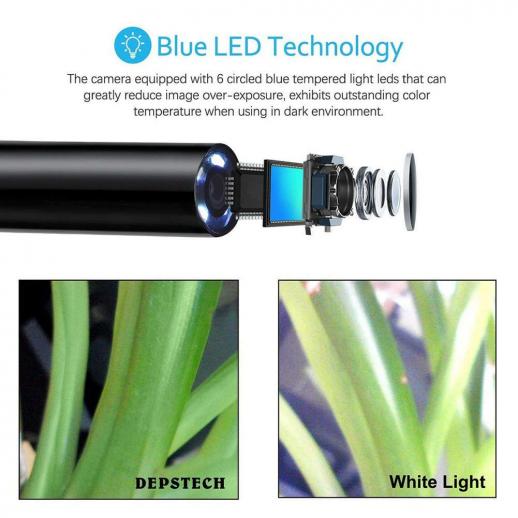 Wireless USB Inspection Camera, Waterproof Endoscope Inspection Camera with  6 LED Lights, 3 in 1 HD Endoscope Camera, Suitable for PC, Laptop