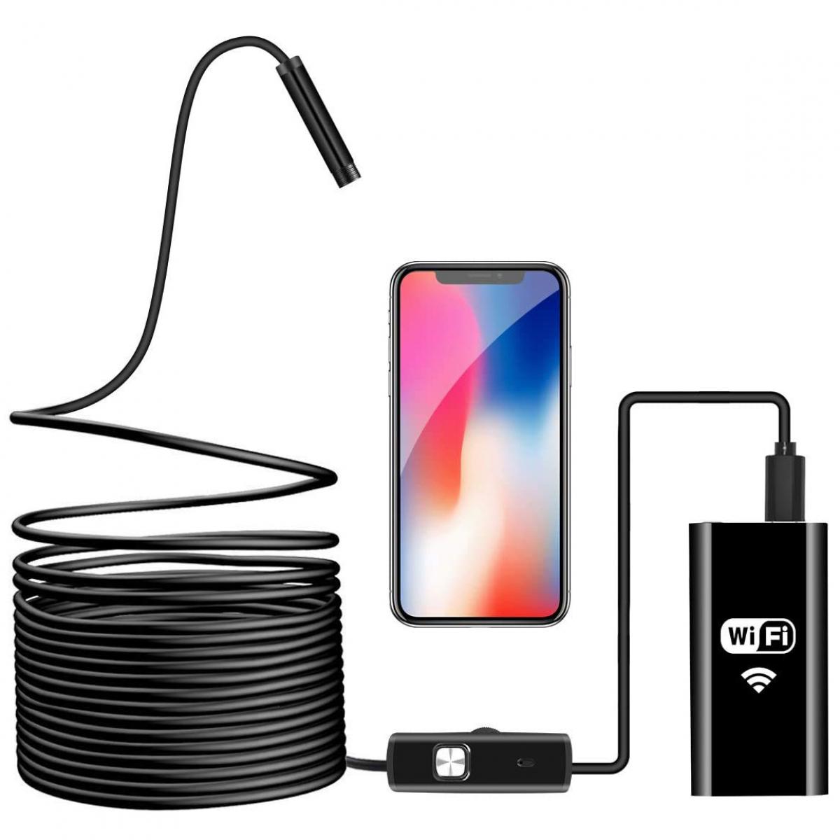 K&F Concept Dual-Lens Articulating Borescope,5'' Split Screen Endoscope  Camera with 0.33in/8.5mm Two- Way Articulated Snake Camera,Inspection Camera  with Light for Automotive Home Mechanics-9.8FT - KENTFAITH