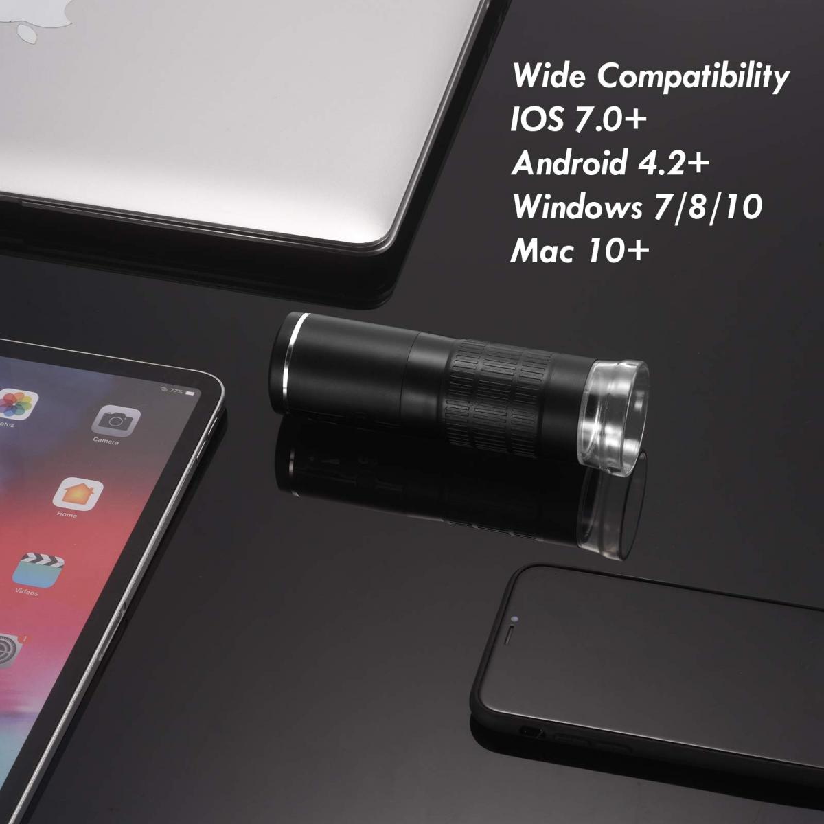 Wireless Digital Microscope, 50x1000x Portable Handheld USB Microscope