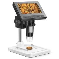 4.3" Screen Digital Microscope 50X-1000X Magnification with 8 Adjustable LED Lights, for Adults and Children Outdoor and Home Use