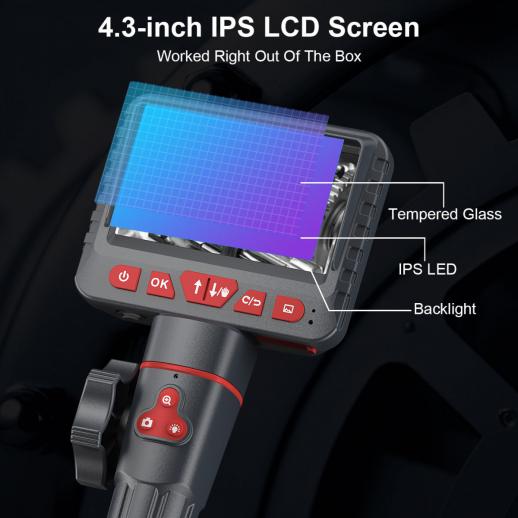 Endoscope Industriel - Caméra d'inspection Endoscope IPS 2,4 Pouces, 1440P HD  Caméra Endoscopique 2,0
