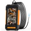 Borescope Inspection Camera 8mm Industrial Endoscope Camera 4.3 Inch HD Screen 1080P Snake Camera with LED Lights, Semi Rigid Cable for Auto, Engine, Drain Inspection (8mm, 10m/32.8ft) Orange