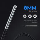 Kentfaith Inspection Camera 8mm Industrial Endoscope Camera 4.3 Inch HD Screen 1080P Snake Camera with LED Lights, Semi Rigid Cable for Auto, Engine, Drain Inspection (8mm, 5m/16.4ft) Orange