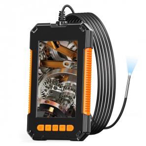 Inspection Camera 3.9mm Industrial Endoscope Camera 4.3 Inch HD Screen 1080P Snake Camera with LED Lights, Semi Rigid Cable for Auto, Engine, Drain Inspection (3.9mm, 2m/6.5ft) Orange