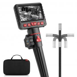 K&F Concept Endoscópio industrial câmera de inspeção de lente dupla 1080P HD endoscópio Tela de 4,3 polegadas Lente ajustável de 360° Cabo de 8,5 mm Cartão de memória de 32 G Cabo de 2 m