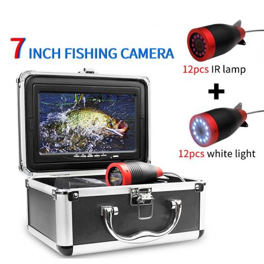 7" underwater fishing camera 1200TVL HD lens Fishing camera 15m cable 12 IR lights for lake, boat, ice fishing Euro plug