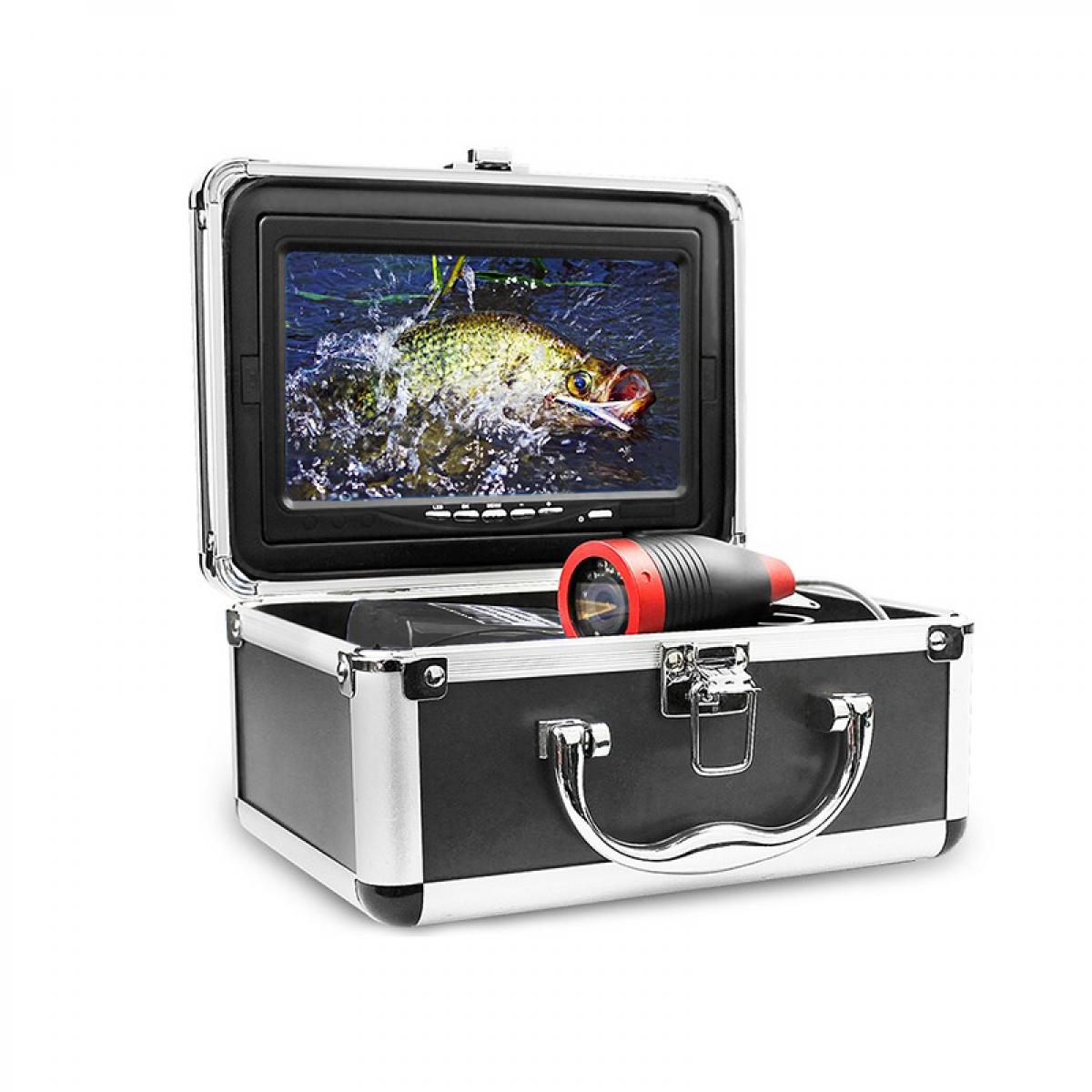 Underwater Fishing Camera, Portable Video Fish Finder wiht 7 inch HD LCD  Monitor 1200TVL Camera, 12pcs IR and 12pcs LED White Lights for Ice,Lake  and
