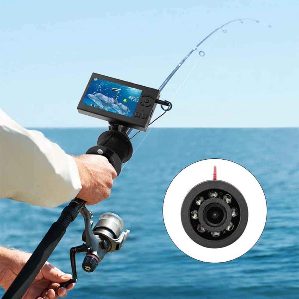 Underwater fishing camera, 720P portable fish viewer with 4.3" LCD, 15m