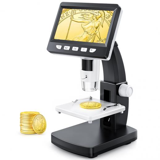 Teenager Vælg vegne 4.3" LCD digital microscope, 50X-1000X magnification, USB microscope for  adults and children with 8 adjustable LEDs, Windows/Mac iOS compatible -  KENTFAITH