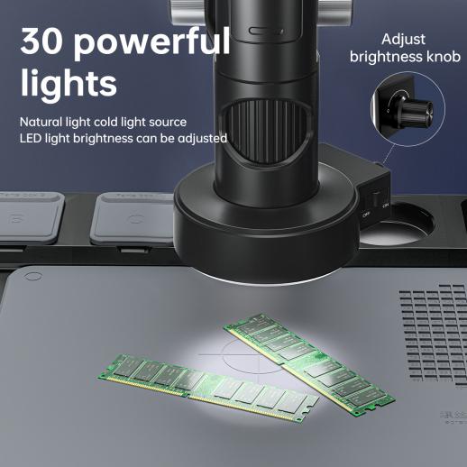 10 1080P FHD Digital Microscope 1600X coin Magnifier 10 LED Light