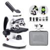 Adult optical monocular microscope, 40X-2000X magnification, dual LED illumination, high-power scientific handheld portable high-definition microscope, for viewing mites and bacteria, household use