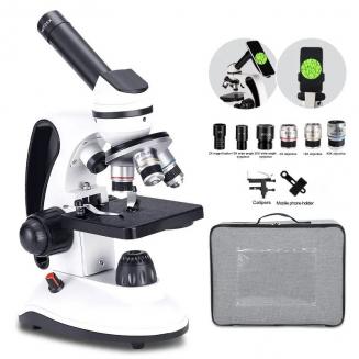 Optical Microscope for Adults Students, 40X-2000X Magnification, Dual LED Illumination, High-Power Scientific Portable HD Microscope