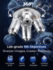 Compound Microscope with 40X-5000X Magnification, Digital Eyepiece, Dual Light Sources, 195 Achromatic Objectives, Mechanical Stage, for Students, Homeschool, Beginners, Labs, Kentfaith
