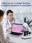 Compound Microscope with 40X-5000X Magnification, Digital Eyepiece, Dual Light Sources, 195 Achromatic Objectives, Mechanical Stage, for Students, Homeschool, Beginners, Labs, Kentfaith