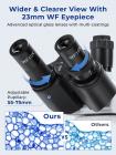 Compound Microscope with 40X-5000X Magnification, Digital Eyepiece, Dual Light Sources, 195 Achromatic Objectives, Mechanical Stage, for Students, Homeschool, Beginners, Labs, Kentfaith