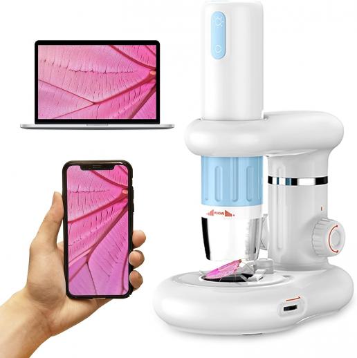 Portable WiFi HD Electronic Digital Microscope, 50X-1000X Magnification, Dual Led Light Source, Work with iOS, Android Smartphones, Computers