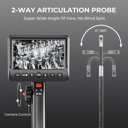 Endoscope Camera with Light, 1080P HD Boroscope Snake Camera with 8 LED  Light, 4.3'' Screen, Live Scope Inspection Camera with Semi-Rigid Cable and  32G Card for Plumbing, Mechanic Inspection: : Industrial 