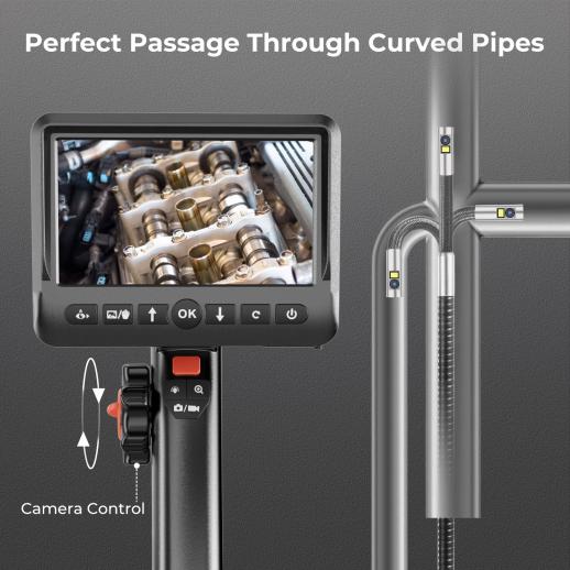 1080P 180 Degree Steering Endoscope, WiFi Borescope With 8 LED Inspection  Camera, Snake Camera For Android & IOS