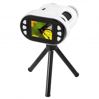 Microscópio de bolso portátil para crianças 5-7 8-12, câmera de composição digital binocular 200x ampliação 1080P 8X zoom digital 2 "tela LCD com cartão microSD de 8GB para experimentos de ciências crianças iniciantes