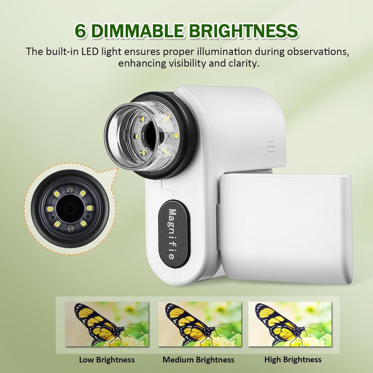 Digital Microscope for Kids, 1000X Handheld Kids Microscope with 6