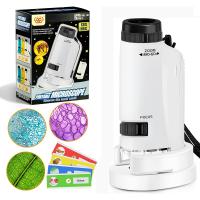 Miniscope Kids, Mini Labsters Portable Microscope with 4pcs Microscope Slides for Learning, Mini Scope for Education, Learning, and Exploring, Microscopes for School (White)