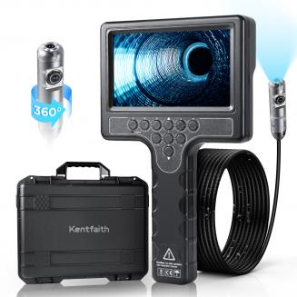 Plumbing Inspection Camera with 360° Rotating Side Camera 7" HD Screen 32ft Kentfaith Sewer Camera