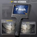 Plumbing Inspection Camera with 360° Rotating Side Camera 7" HD Screen 32ft
