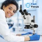 Trinocular Stereo Microscope with 3.5x-45x Magnification 0.5x CTV Adapter 144pcs LEDs Kentfaith