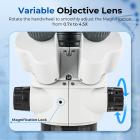 Trinocular Stereo Microscope with 4K Digital Eyepiece, 3.5x-45x Magnification, 144pcs LEDs, 0.5x CTV Adapter,  Kentfaith