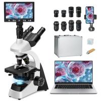 Compound Microscope with 9" Smart Screen 40x-1600x Magnification PC Connection for Lab, Professionals Use Kentfaith