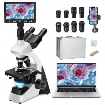Compound Microscope with 9" Smart Screen 40x-1600x Magnification PC Connection Kentfaith