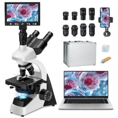 Compound Microscope with 9" Smart Screen 40x-1600x Magnification PC Connection for Lab, Professionals Use Kentfaith