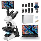 Compound Microscope with 9-inch Smart Screen, 5W Koehler Illumination, 40x-1600x Magnification, Built-in 5MP Camera Captures 1080P Images, PC Connection, Kentfaith