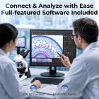 Compound Microscope with 9-inch Smart Screen, 5W Koehler Illumination, 40x-1600x Magnification, Built-in 5MP Camera Captures 1080P Images, PC Connection, Kentfaith