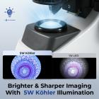 Compound Microscope with 9-inch Smart Screen, 5W Koehler Illumination, 40x-1600x Magnification, Built-in 5MP Camera Captures 1080P Images, PC Connection, Kentfaith