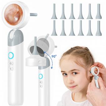 1080P Digital Otoscope with 1.38in Screen & 90° Foldable Inspection Head Kentfaith Wireless Ear Camera for Kids Adults Pets 