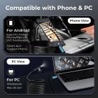 1920P 듀얼 렌즈 내시경 검사 카메라 4.5인치 디스플레이/PC/폰/패드용, 5m 케이블 8LED 하수도 배수관 Kentfaith