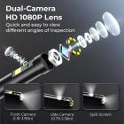 1920P 듀얼 렌즈 내시경 검사 카메라 4.5인치 디스플레이/PC/폰/패드용, 5m 케이블 8LED 하수도 배수관 Kentfaith