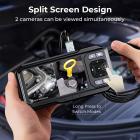 1920P 듀얼 렌즈 내시경 검사 카메라 4.5인치 디스플레이/PC/폰/패드용, 5m 케이블 8LED 하수도 배수관 Kentfaith