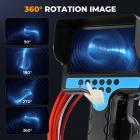 Sewer Inspection Camera with 360° Auto-rotate Camera, 7in Large Screen, 20m/66ft Fiberglass Cable, 9+9 LEDs, 25mm/0.98in Probe, Kentfaith