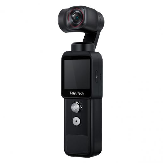 Feiyu Pocket 2-Lightハンドヘルド3軸ジンバル安定化4Kビデオアクションカメラ、130°の視野角、磁気AL。YouTube TikTok Vlog用、マイク付きアロイボビースピーカー、4xZoom、12MP写真、512Gカードスロット、ビューティーエフェクト
