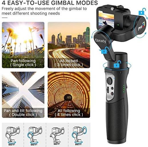 Hohem iSteady Pro 3 3-Axis Gimbal Stabilizer for Gopro 8/7/6/5/4 for Osmo  Action and Other Action Cameras - WiFi and Cable Control Supported, IPX4 