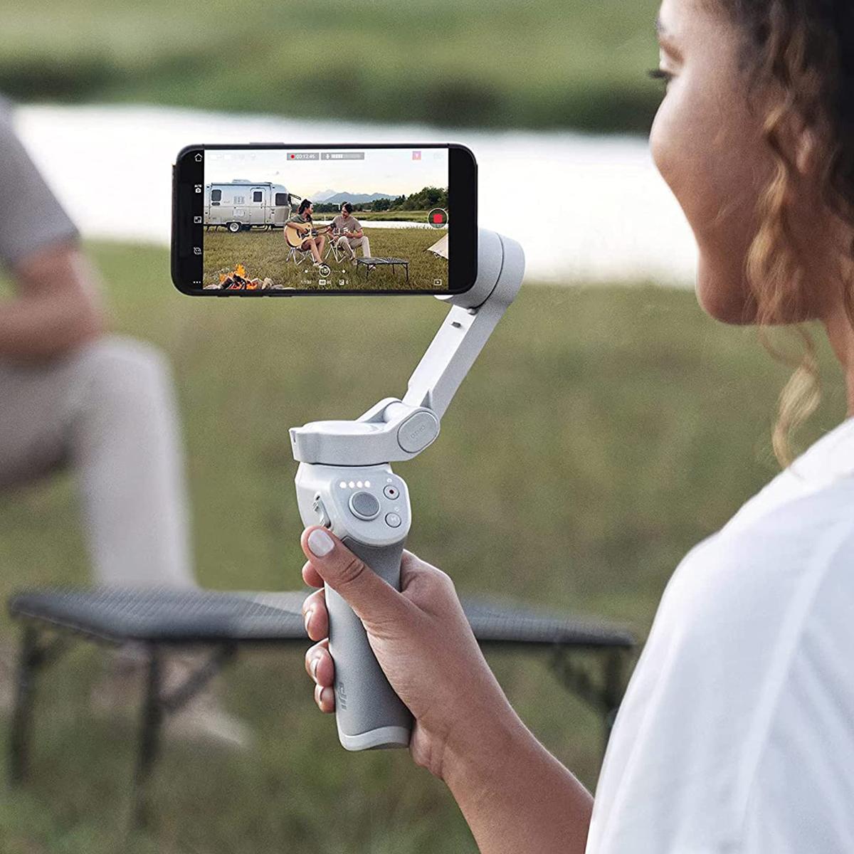 DJI OM 4 SE - 3-Axis Smartphone Gimbal Stabilizer with Tripod, Magnetic Design, Portable Foldable, ActiveTrack 3.0, Story Mode, Vlogging Stabilizer, YouTube TikTok Videos, for Android and iPhone