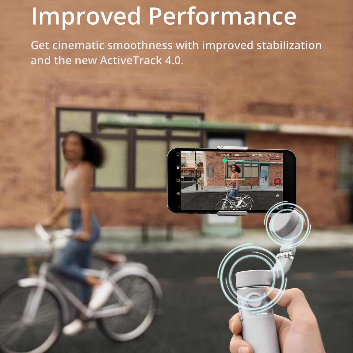 Estabilizador de cardan para smartphone DJI OM 5, cardan para celular de 3 eixos, haste de extensão embutida, dobrável portátil, cardan para Android e iPhone com ShotGuides, estabilizador de vlog, vídeo TikTok do YouTube, cinza