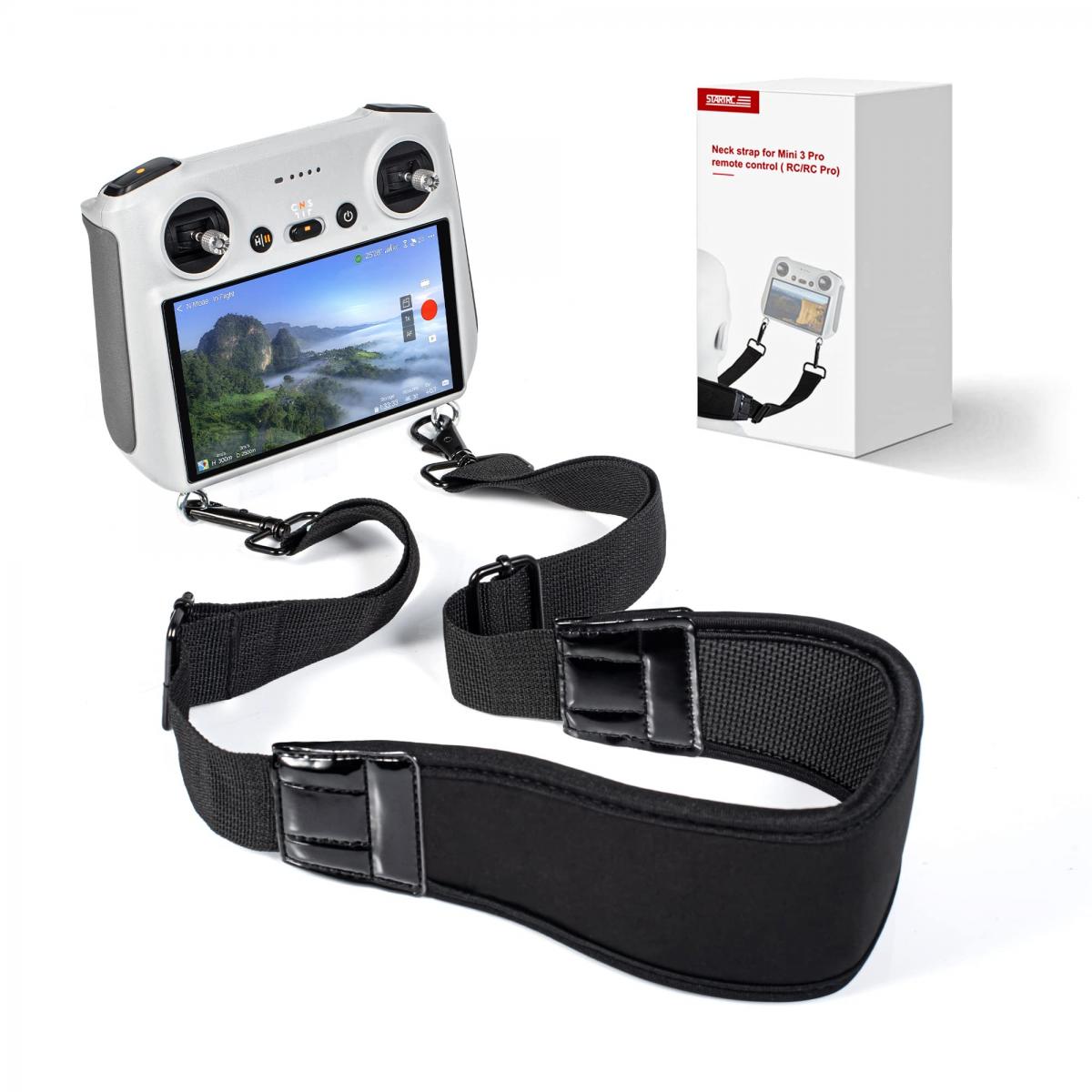 Sangle Cou Pour Télécommande DJI Mini 3 / Mini 3 Pro - Dragonne En Nylon Réglable, Crochets Métal - Libère Les Mains